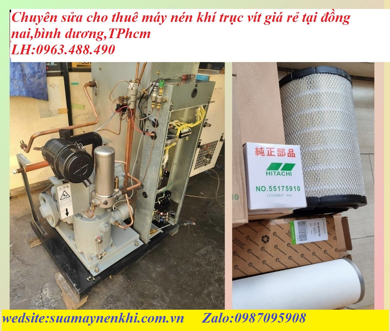 Dịch vụ sửa máy nén khí tại tphcm