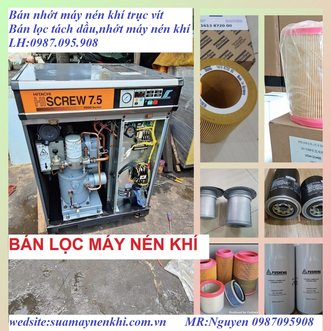 Lọc tách máy nén khí trục vít nhơn trạch